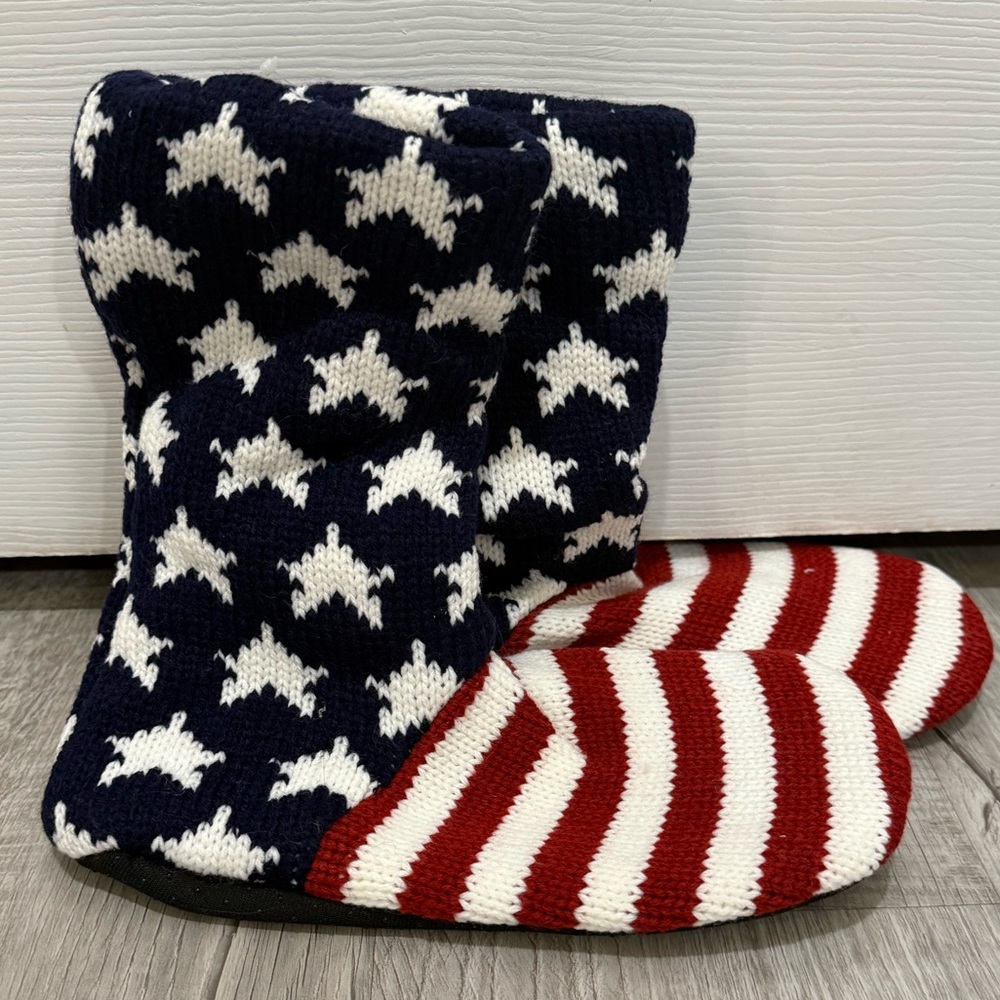 Patriotic Knit Slipper Socks